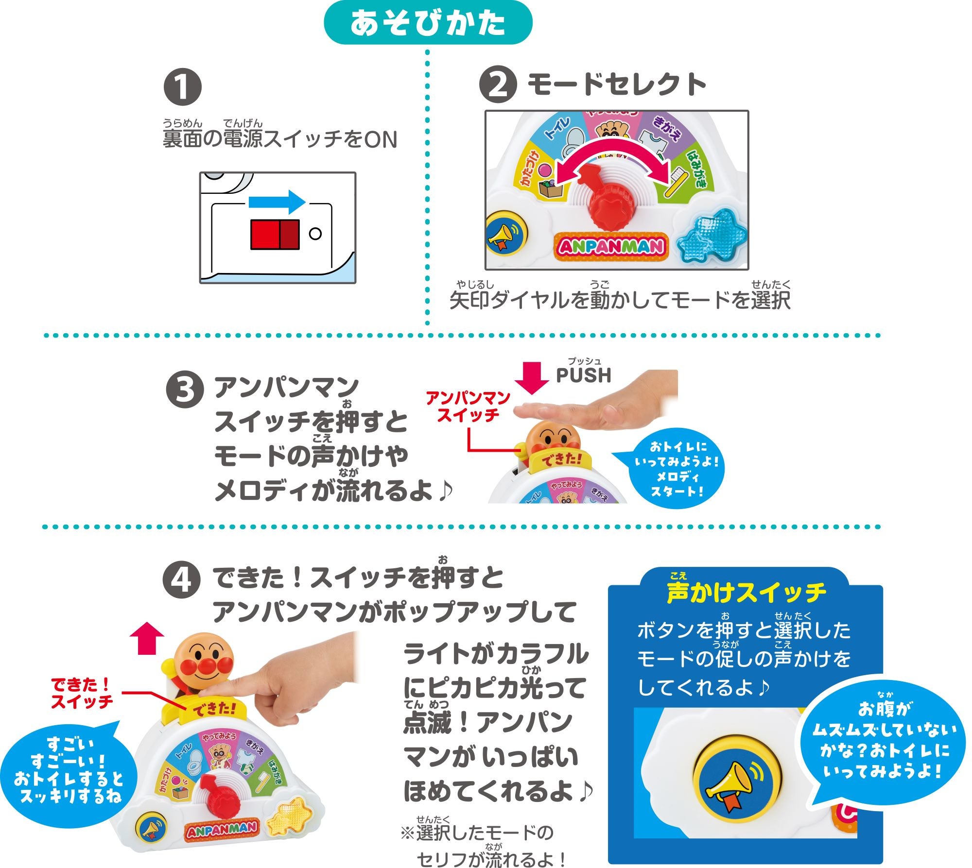 ルイ　頼める便　ワンパンマン　バイブスイッチ　データ対応型ユニット きがえ！トイレ！はみがきも！ アンパンマンわくわくせいかつ応援