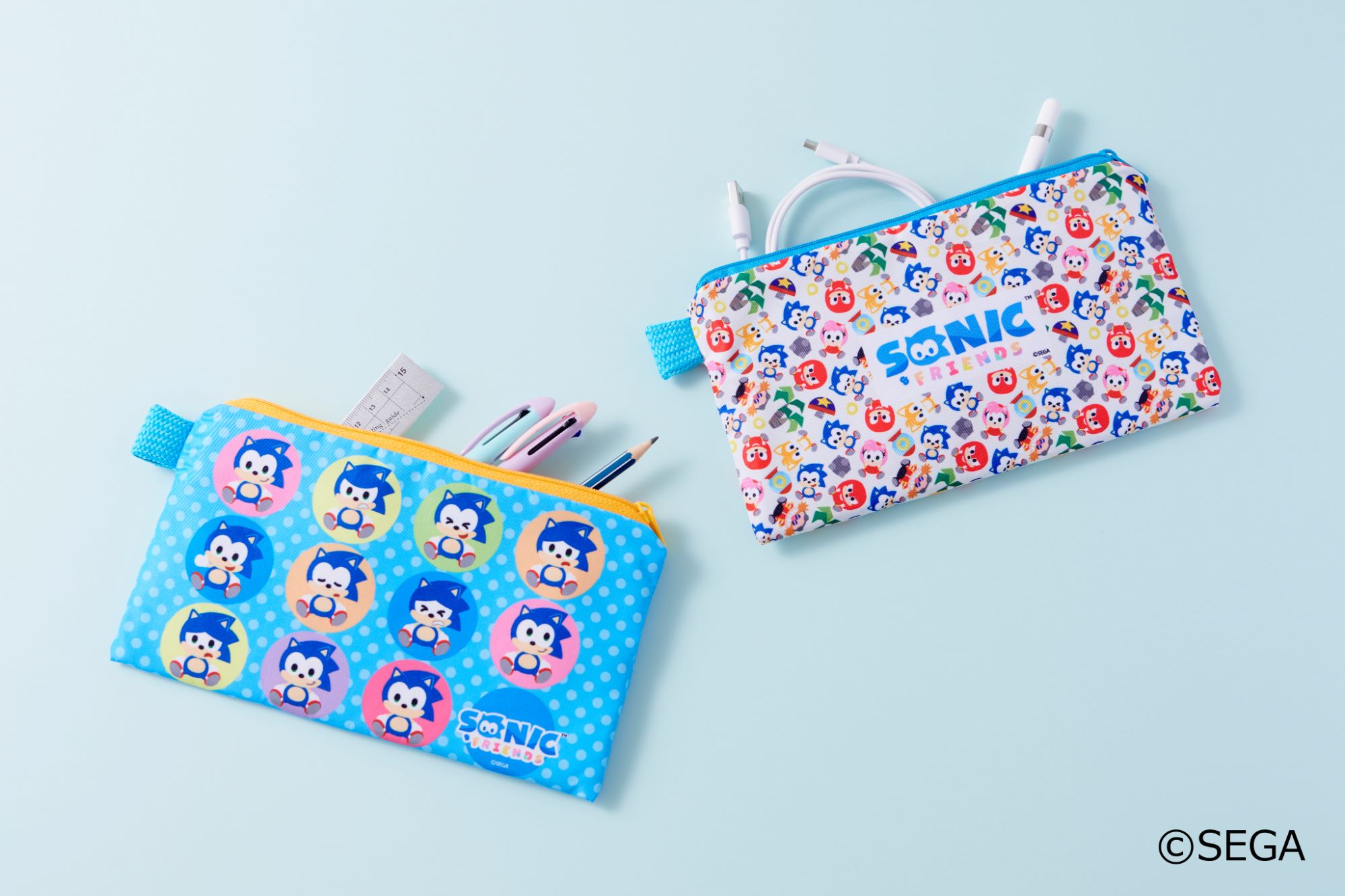 SONIC & FRIENDS スクエアポーチ ソニック｜セガ フェイブ トイ製品