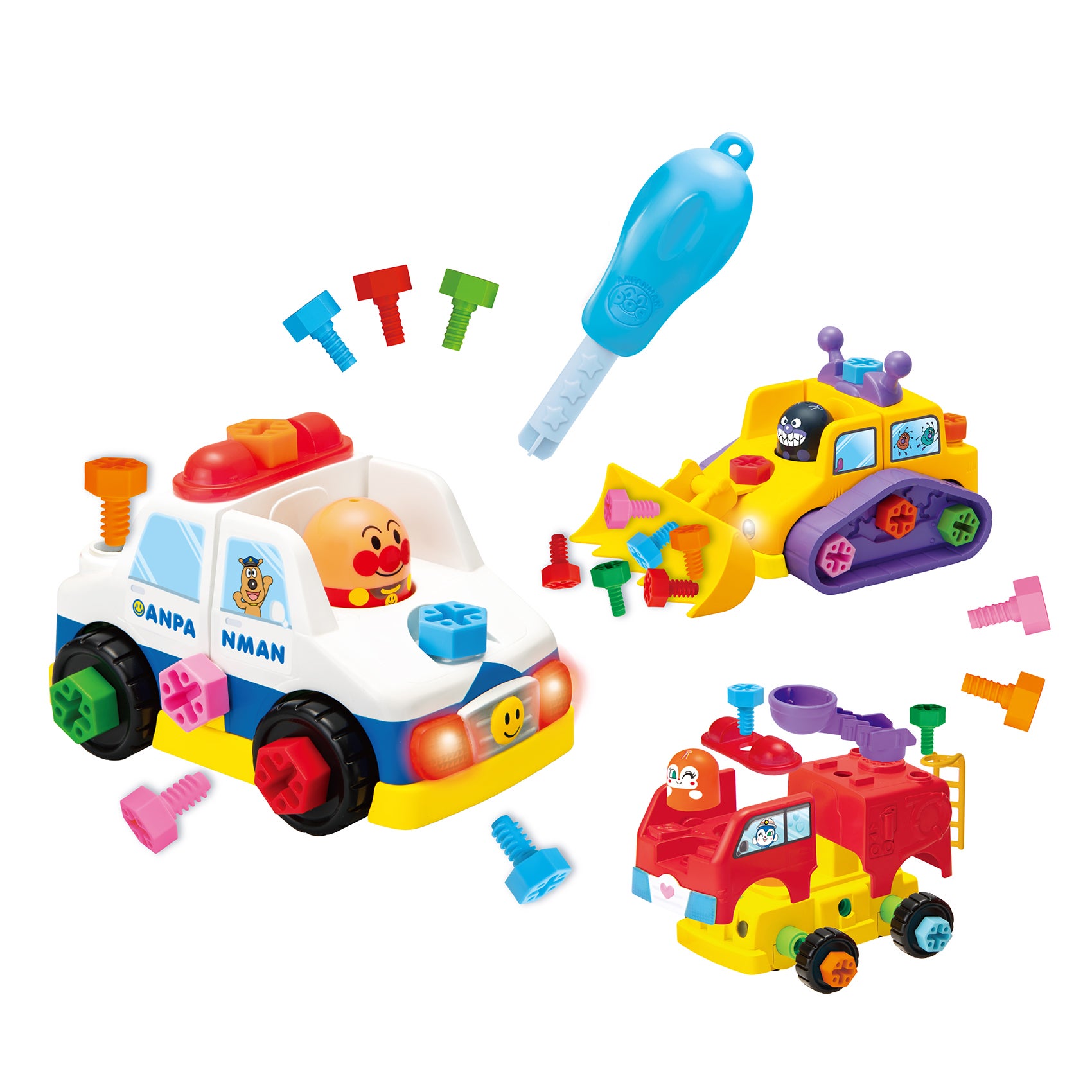 アンパンマン くみたてDIYねじねじチェンジ！はたらくのりもの｜セガ