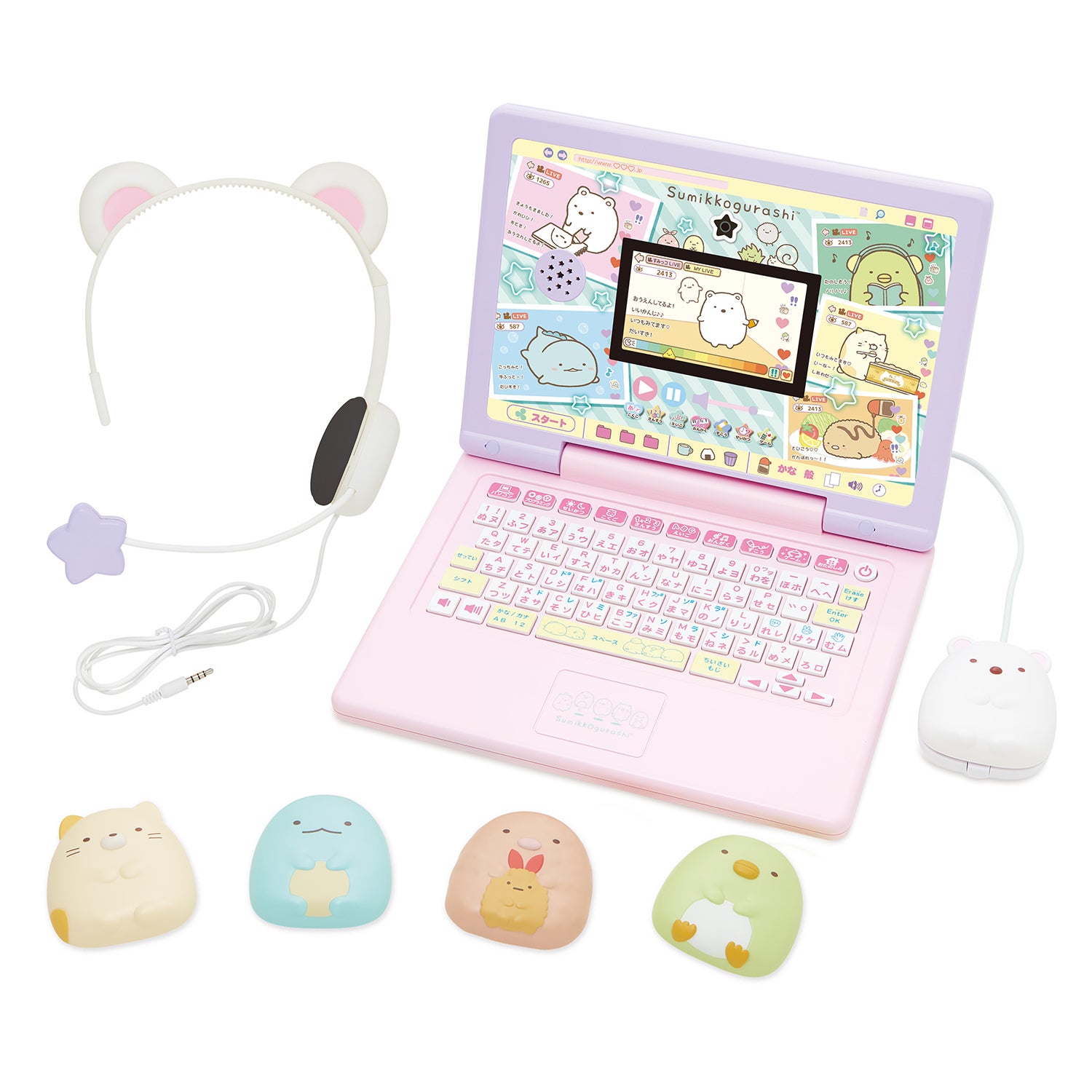 すみっコぐらし 学習パソコン マウスできせかえ！ すみっコぐらしパソコン｜セガ フェイブ トイ製品