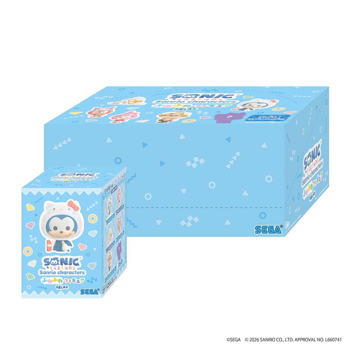 SONIC＆FRIENDS×Sanrio characters ふわふわフィギュア Relax 1BOX（全